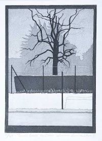 TENNIS COURTS IN SNOW by Seamus Carmichael at Ross's Online Art Auctions