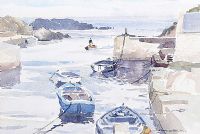 BALLINTOY HARBOUR by Garth Giffin at Ross's Online Art Auctions