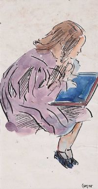 GIRL READING by William Conor RHA RUA at Ross's Online Art Auctions