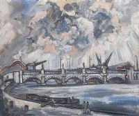 QUEENS BRIDGE, BELFAST by Markey Robinson at Ross's Online Art Auctions