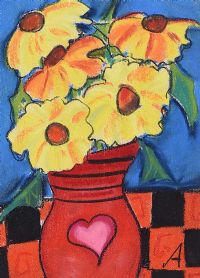 VASE OF FLOWERS by Annie Robinson at Ross's Online Art Auctions