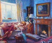 A COSY AFTERNOON IN by Norman Teeling at Ross's Online Art Auctions