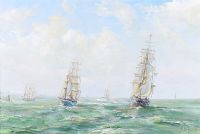 TALL SHIPS FAREWELL, BELFAST LOUGH by Vittorio Cirefice at Ross's Online Art Auctions
