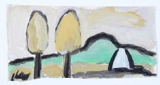 COTTAGE & TREES BY THE HILL by Markey Robinson at Ross's Online Art Auctions