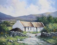 SUNSHINE & SHADOW, COUNTY GALWAY by Desmond Munroe at Ross's Online Art Auctions