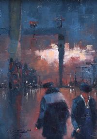 SHIPS IN THE NIGHT by Colin H. Davidson at Ross's Online Art Auctions
