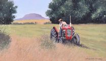 WORKING IN THE FIELD NEAR SLEMISH by Gregory Moore at Ross's Online Art Auctions