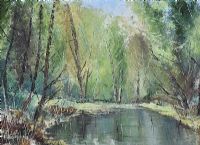 TREES BY THE RIVER by Norman J. McCaig at Ross's Online Art Auctions