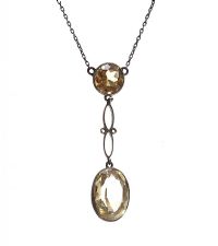 ANTIQUE SILVER TOPAZ NECKLACE at Ross's Online Art Auctions