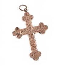 9CT ROSE-GOLD CROSS at Ross's Online Art Auctions