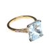 18CT GOLD AQUAMARINE AND DIAMOND DRESS RING at Ross's Online Art Auctions