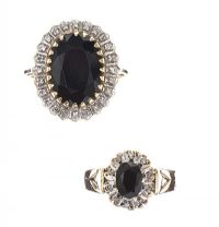 TWO 9CT GOLD RINGS SET WITH SAPPHIRE AND DIAMOND at Ross's Online Art Auctions