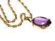 TWO 9CT GOLD AMETHYST-SET PENDANTS AND A 9CT GOLD CHAIN at Ross's Online Art Auctions