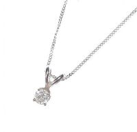 14CT WHITE GOLD DIAMOND PENDANT AND CHAIN at Ross's Online Art Auctions