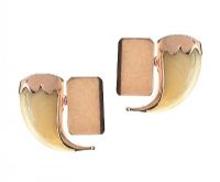 9CT ROSE GOLD MOUNTED CLAW CUFFLINKS at Ross's Online Art Auctions
