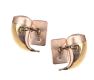 9CT ROSE GOLD MOUNTED CLAW CUFFLINKS at Ross's Online Art Auctions
