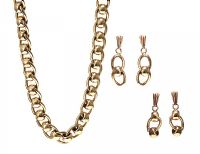 9CT GOLD FANCY-LINK CHAIN AND EARRINGS at Ross's Online Art Auctions
