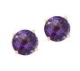 THREE PAIRS OF 9CT GOLD AMETHYST-SET EARRINGS at Ross's Online Art Auctions