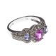 9CT WHTIE GOLD MULTI-GEM AND DIAMOND RING at Ross's Online Art Auctions
