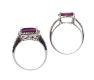 TWO 9CT WHITE GOLD PINK GEM AND DIAMOND RINGS at Ross's Online Art Auctions