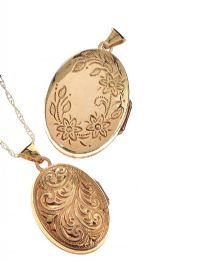 TWO 9CT GOLD LOCKETS, AND A 9CT GOLD CHAIN at Ross's Online Art Auctions