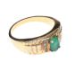 TWO EMERALD-SET RINGS, ONE 9CT GOLD AND ONE STERLING SILVER GILT at Ross's Online Art Auctions