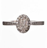 PLATINUM AND DIAMOND CLUSTER RING at Ross's Online Art Auctions