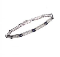 18CT WHITE GOLD SAPPHIE AND DIAMOND BRACELET at Ross's Online Art Auctions
