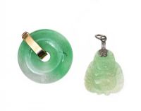 TWO JADE PENDANTS at Ross's Online Art Auctions
