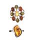 SELECTION OF STERLING SILVER AMBER-SET JEWELLERY at Ross's Online Art Auctions