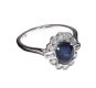 9CT WHITE GOLD SAPPHIRE AND DIAMOND RING at Ross's Online Art Auctions