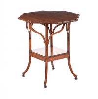 EDWARDIAN INLAID SHAPED TOP LAMP TABLE at Ross's Online Art Auctions