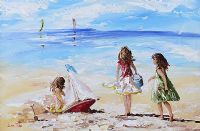 A GLORIOUS TIME ON THE BEACH by Lorna Millar at Ross's Online Art Auctions