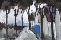 PATH BY THE COTTAGES by Markey Robinson at Ross's Online Art Auctions