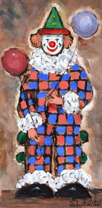 CLOWN WITH BALLOONS by Gladys Maccabe HRUA at Ross's Online Art Auctions