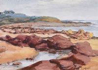 ROCKY SHORE by George Campbell RHA RUA at Ross's Online Art Auctions