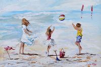 TOSSING THE BALL by Lorna Millar at Ross's Online Art Auctions