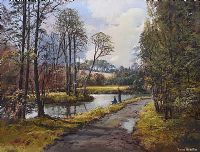 RIVER LAGAN IN BELVOIR PARK by Denis Thornton at Ross's Online Art Auctions