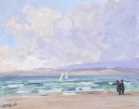 WATCHING THE BOATS by Hugh McIlfatrick at Ross's Online Art Auctions
