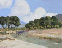 BOATS ON THE RIVER by Hugh McIlfatrick at Ross's Online Art Auctions