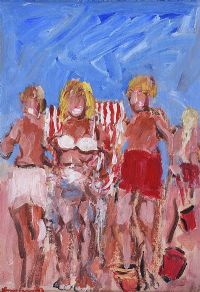 CHILDREN AT THE BEACH by Marie Carroll at Ross's Online Art Auctions