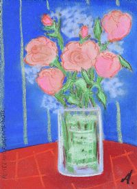 ROSES & FORGET ME NOTS by Annie Robinson at Ross's Online Art Auctions