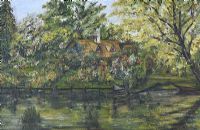COTTAGE BY A RIVER by W. Sheehan at Ross's Online Art Auctions