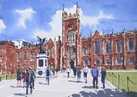 QUEENS UNIVERSITY, BELFAST by Kenny Hayes at Ross's Online Art Auctions