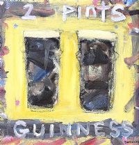 TWO PINTS OF GUINNESS by David Johnston at Ross's Online Art Auctions