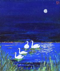 SWANS by David Gordon Hughes at Ross's Online Art Auctions