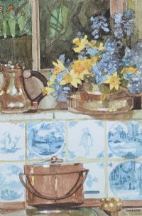 FLOWERS, PANS & TILES by Jack Cudworth at Ross's Online Art Auctions