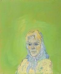 WOMAN IN A BLUE SCARF by David O'Docherty at Ross's Online Art Auctions
