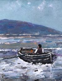 THE CURRACH ON THE COAST OF IRELAND by Sean Lorinyenko at Ross's Online Art Auctions