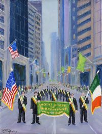 ANCIENT ORDER OF HIBERNIANS, ST. PATRICKS DAY, NEW YORK by Sean Loughrey at Ross's Online Art Auctions
